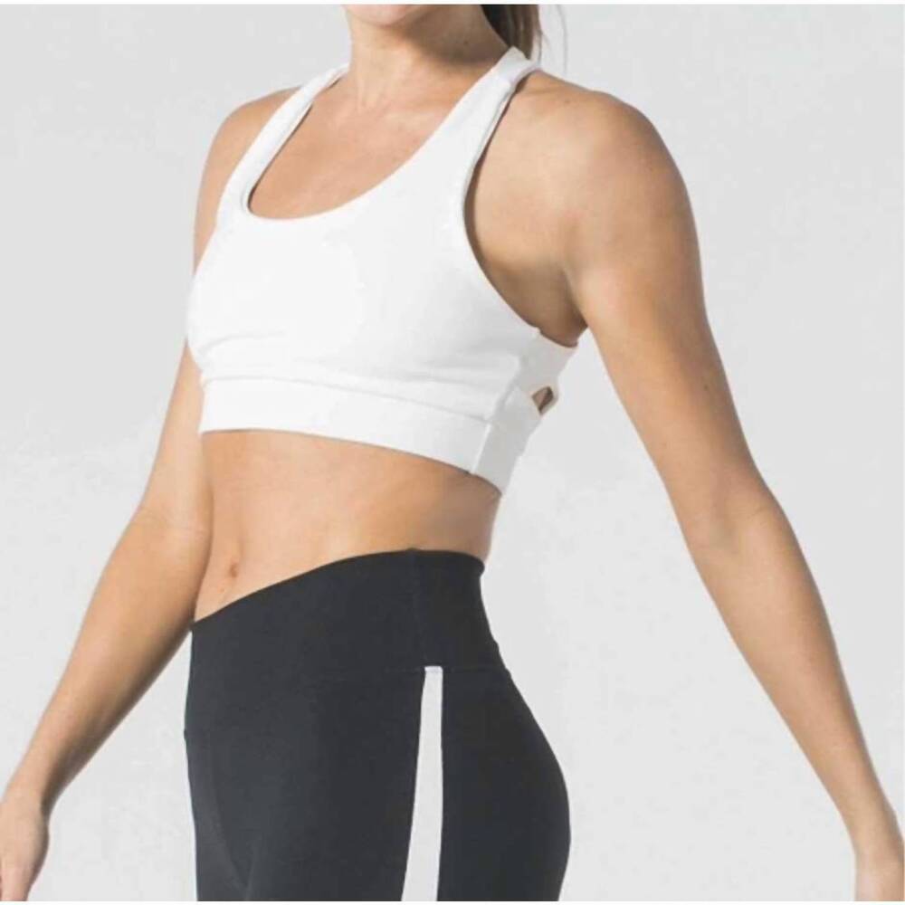 NEW 925 FIT women's get in line tank sports bra top in white